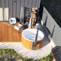 Купель фурако Polar Spa ELITE 220 круглая с интегрированной печью для 6-8 человек (термососна светлая) фото  фото - 8